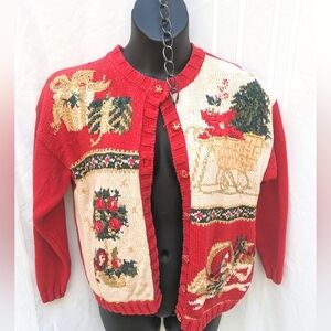 vintage Heirloom Collectibles Christmas cardigan large